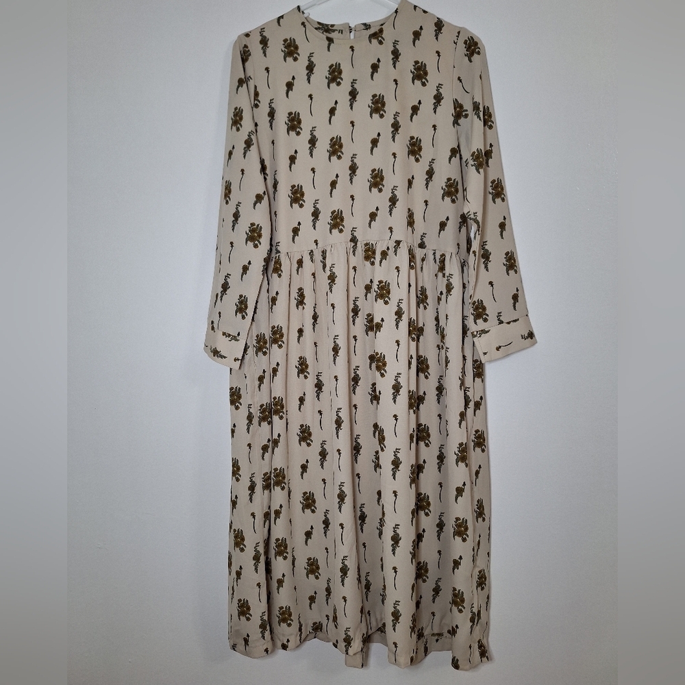 JOLICHIOT Elegant Floral Long Sleeve Dress